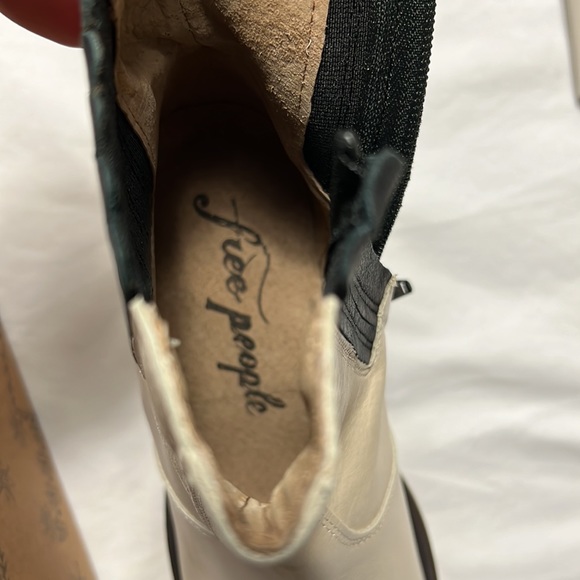 Free people boots James Chelsea chunky white size 8 US heels ankle boots shoes - Picture 7 of 16